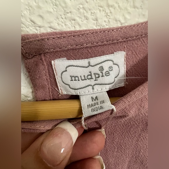 Mudpie Goldie Peplum Flounce Blush 100% Cotton Top Size Medium - Picture 5 of 6